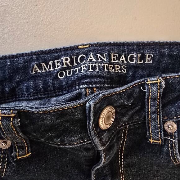 American Eagle Skinny Jeans Women's 0 Super Stretch Blue Dark Wash - Picture 4 of 16